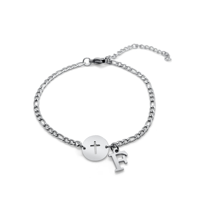 Initial Cross Bracelet