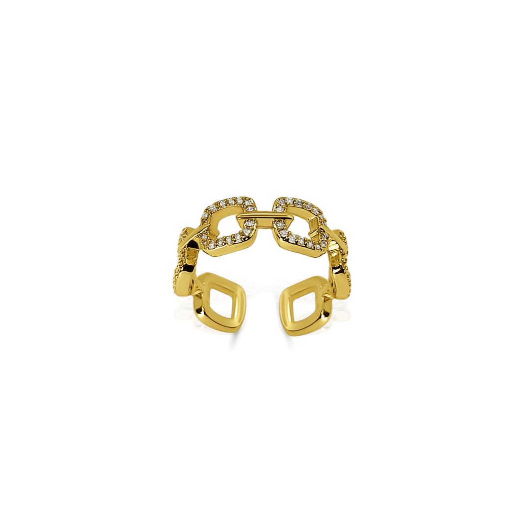Diamond Chain Link Ring