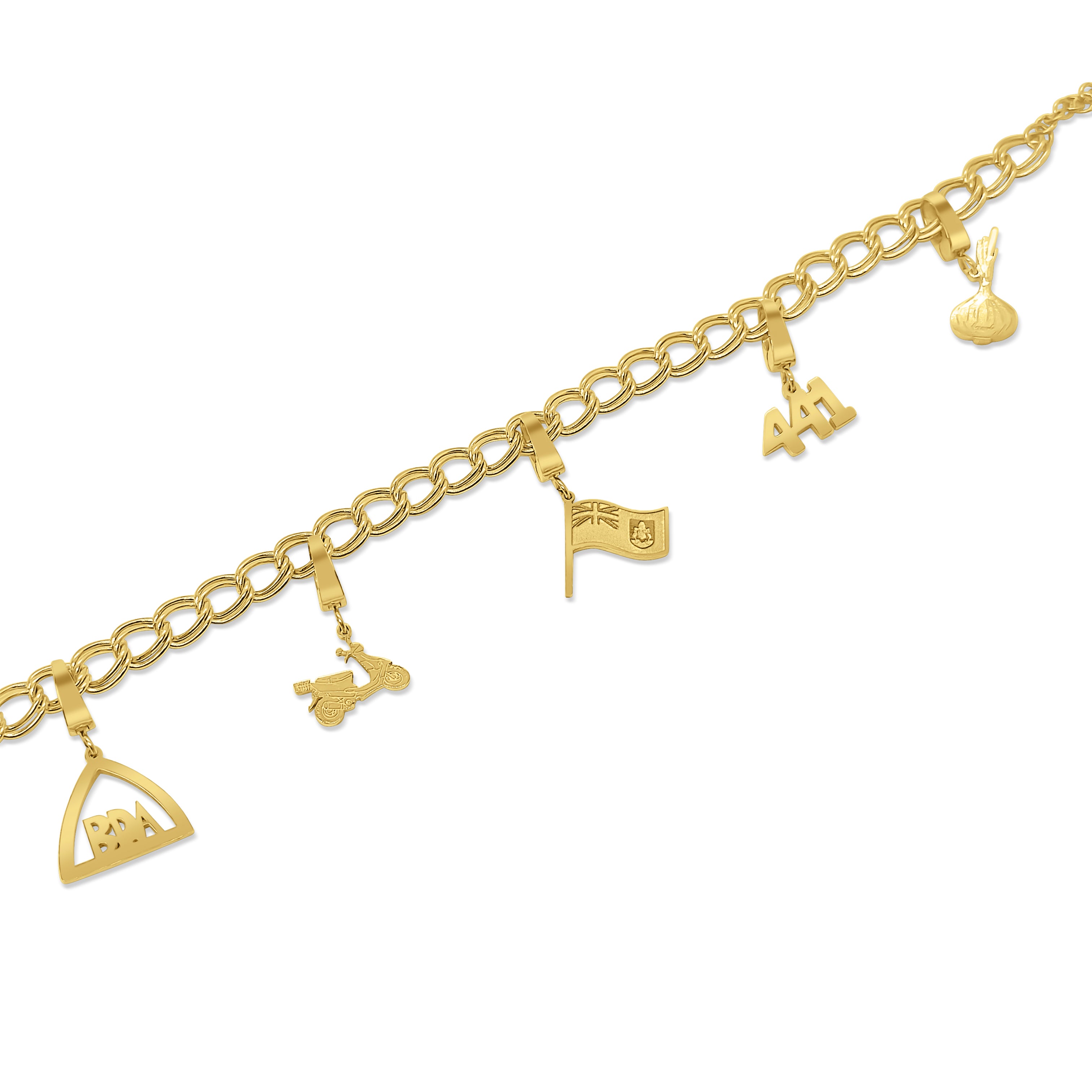 Bermuda charm bracelet with one island charm