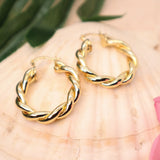 Chunky Twisted Gold Hoops