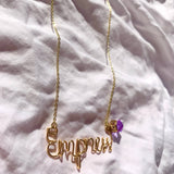 Square Birthstone Necklace