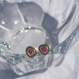 Pinky Heart Earrings