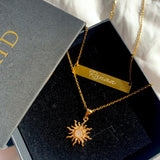 Custom Engraved Necklace + Sun